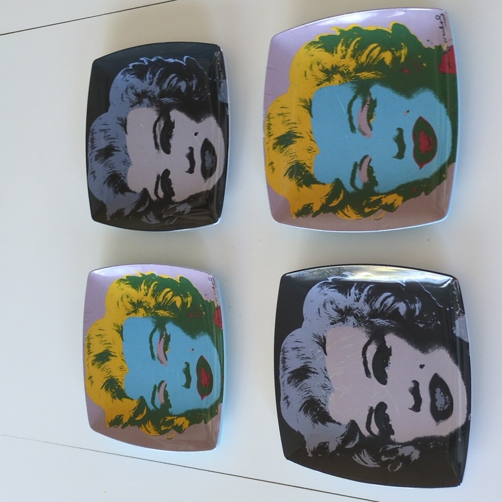 Pop Art Marilyn Monroe square plastic plates